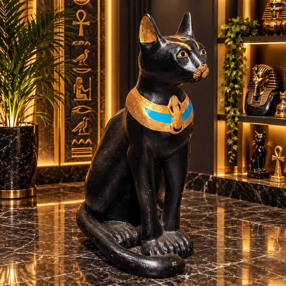 Estatua Escultural Diosa Bastet – Guardia Sagrada y Protección
