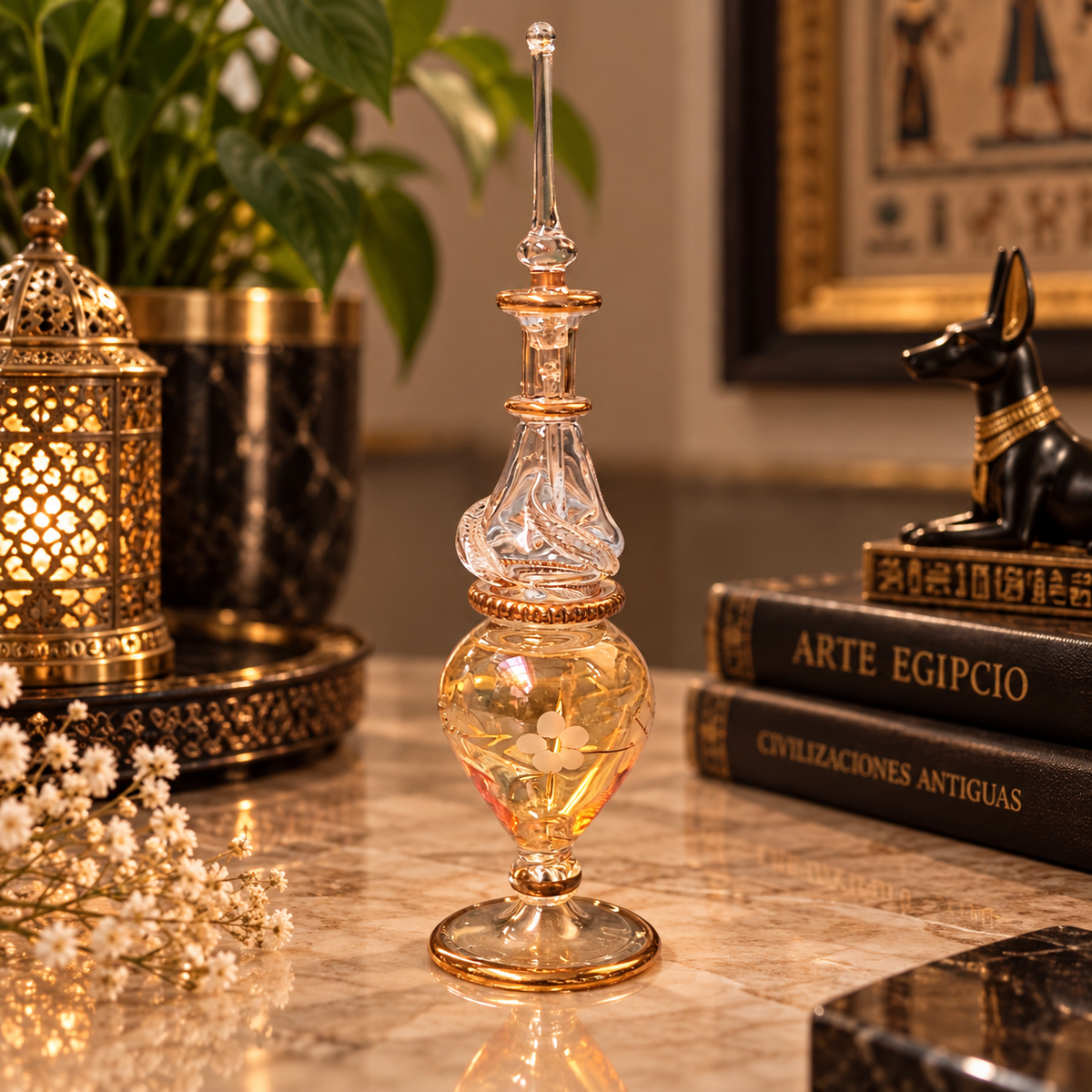 Frasco Decorativo Egipcio – Elegancia y Misterio del Antiguo Egipto