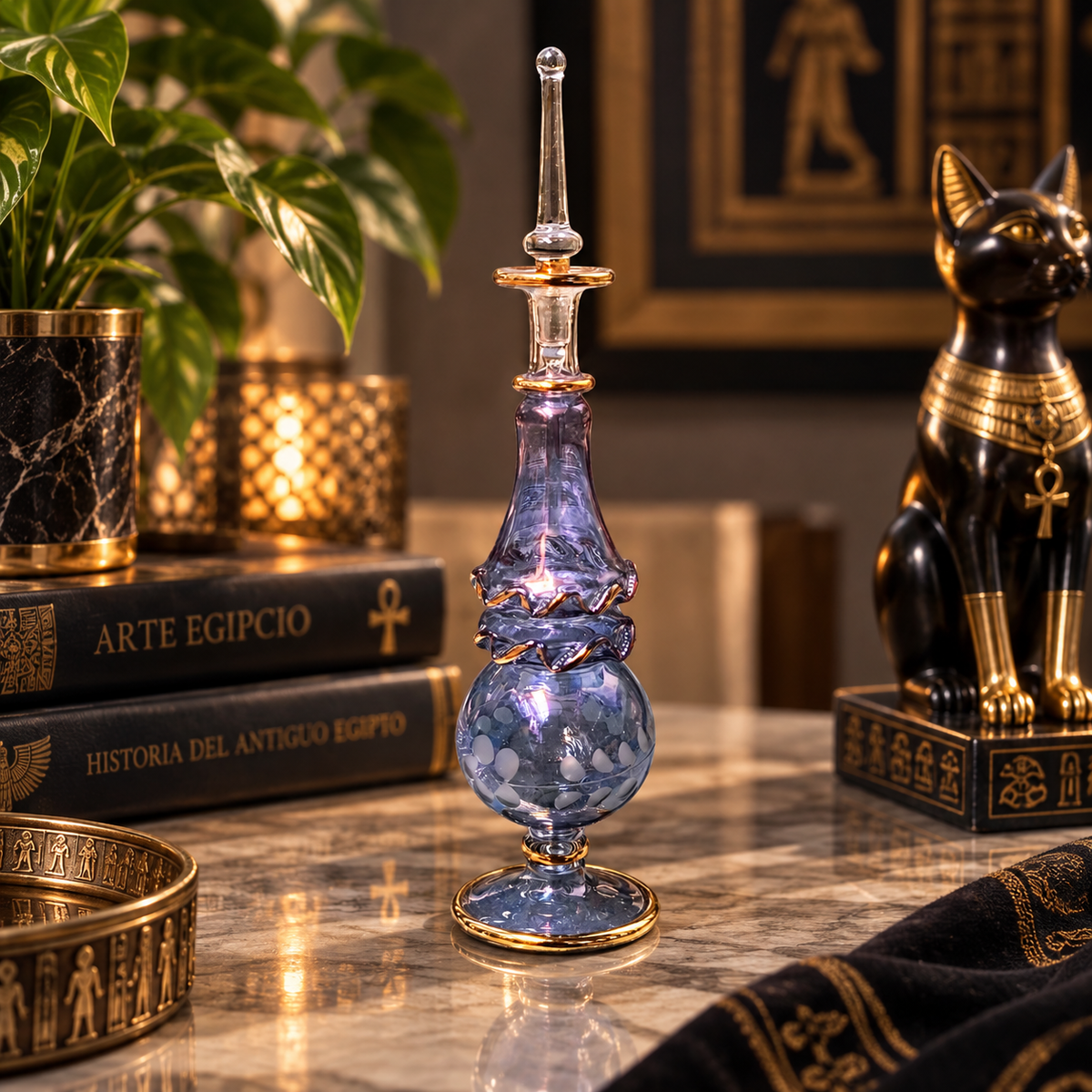 Frasco Decorativo Egipcio – Elegancia y Misterio del Antiguo Egipto