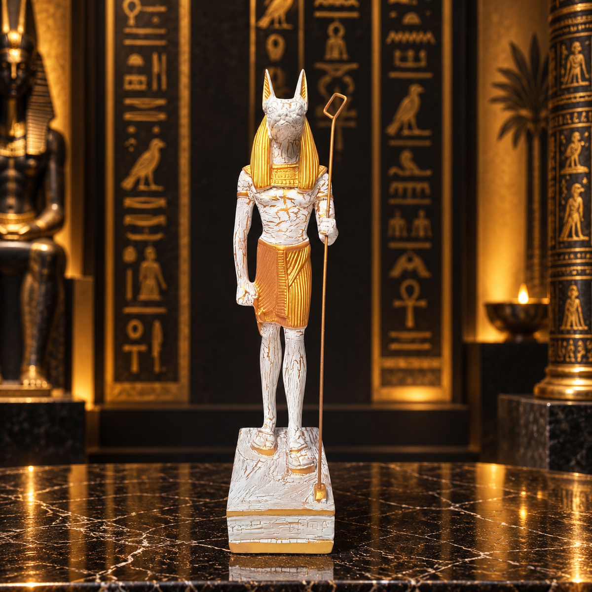 Estatua Escultural del Dios Anubis