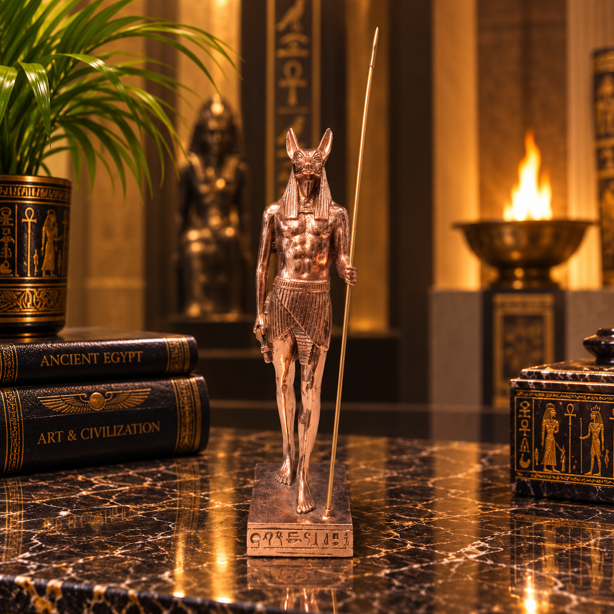 Estatua Escultural del Dios Anubis