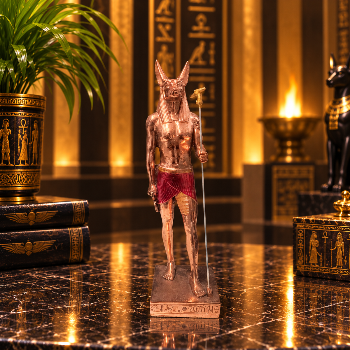 Estatua Escultural del Dios Anubis