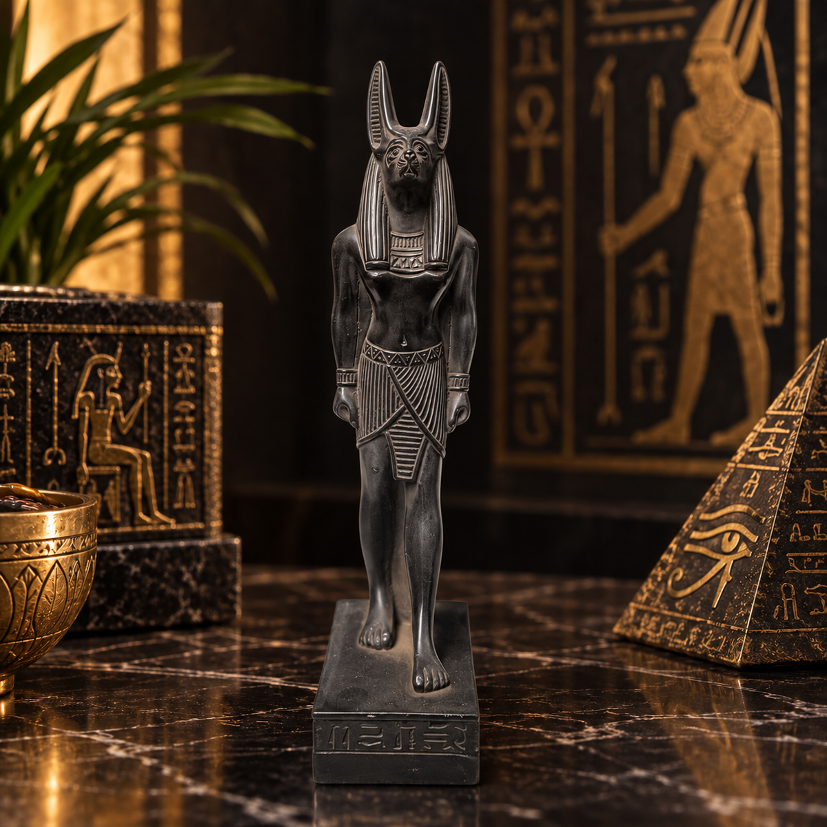 Estatua Escultural del Dios Anubis