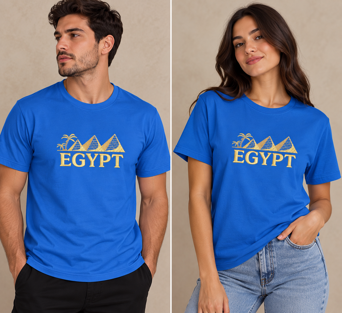 Camiseta Unisex de Algodón – Colección Egipto (Pirámides de Guiza)