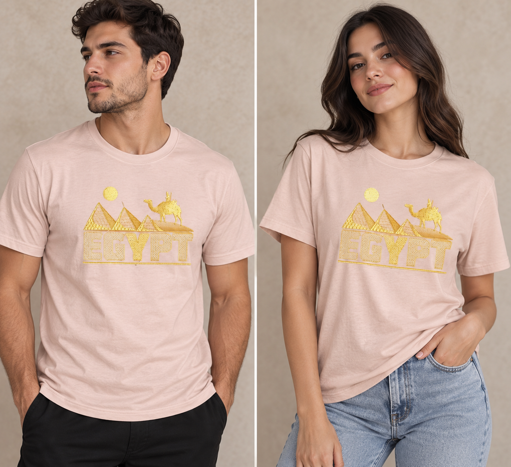 Camiseta Unisex de Algodón – Colección Egipto (Pirámides de Guiza)