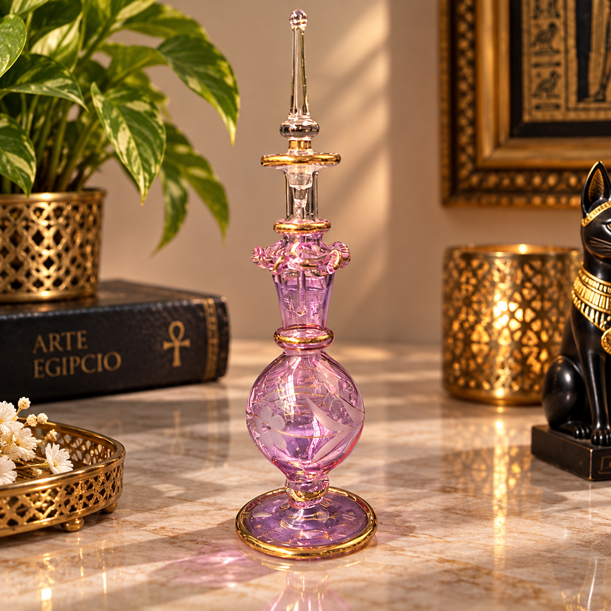 Frasco Decorativo Egipcio – Elegancia y Misterio del Antiguo Egipto