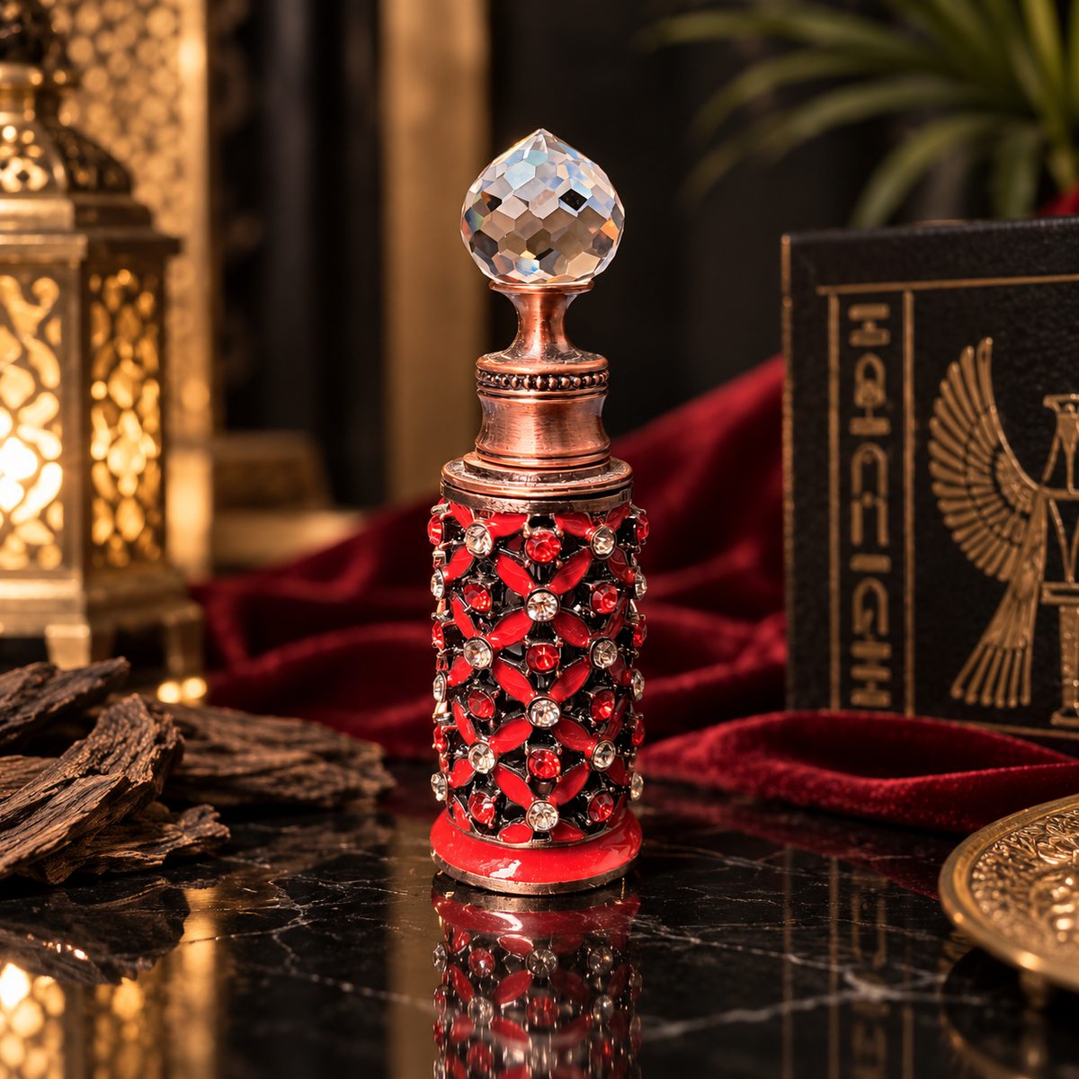 Frasco Perfumero de Lujo Bronce – Estilo Antiguo Egipto (10 ml)