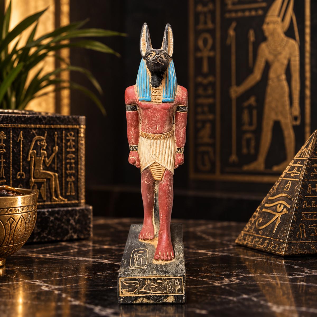 Estatua Escultural del Dios Anubis