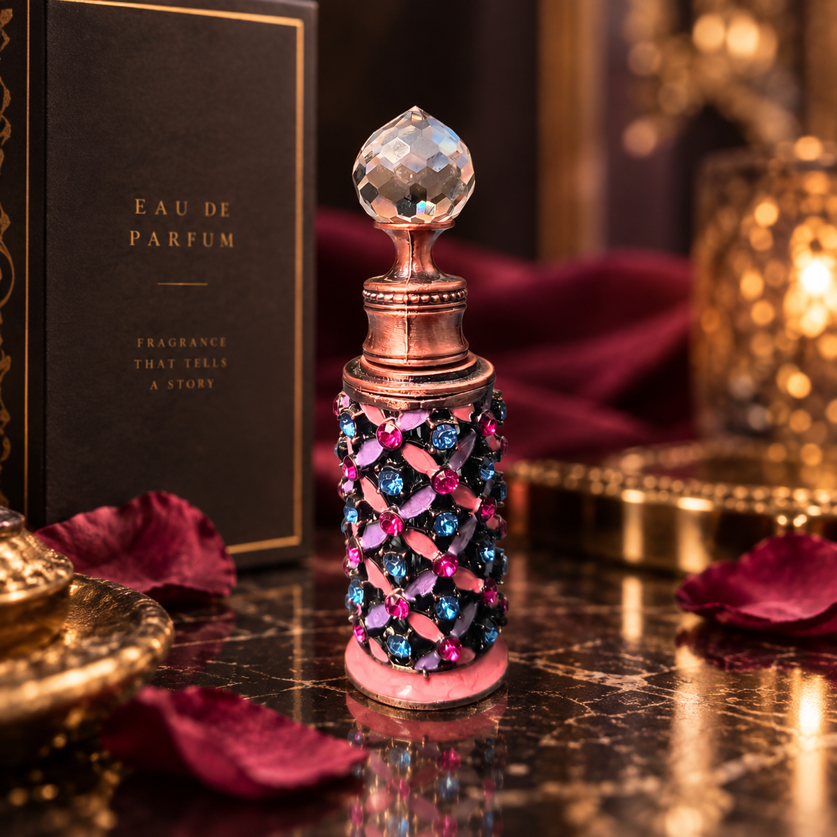 Frasco Perfumero de Lujo Bronce – Estilo Antiguo Egipto (10 ml)
