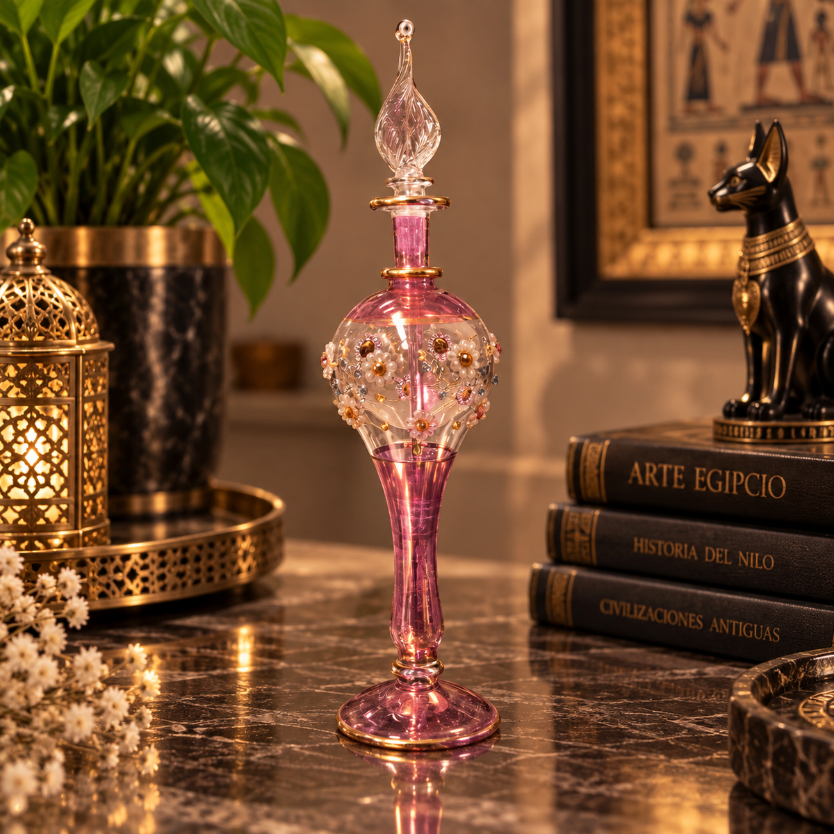 Frasco Decorativo Egipcio – Elegancia y Misterio del Antiguo Egipto