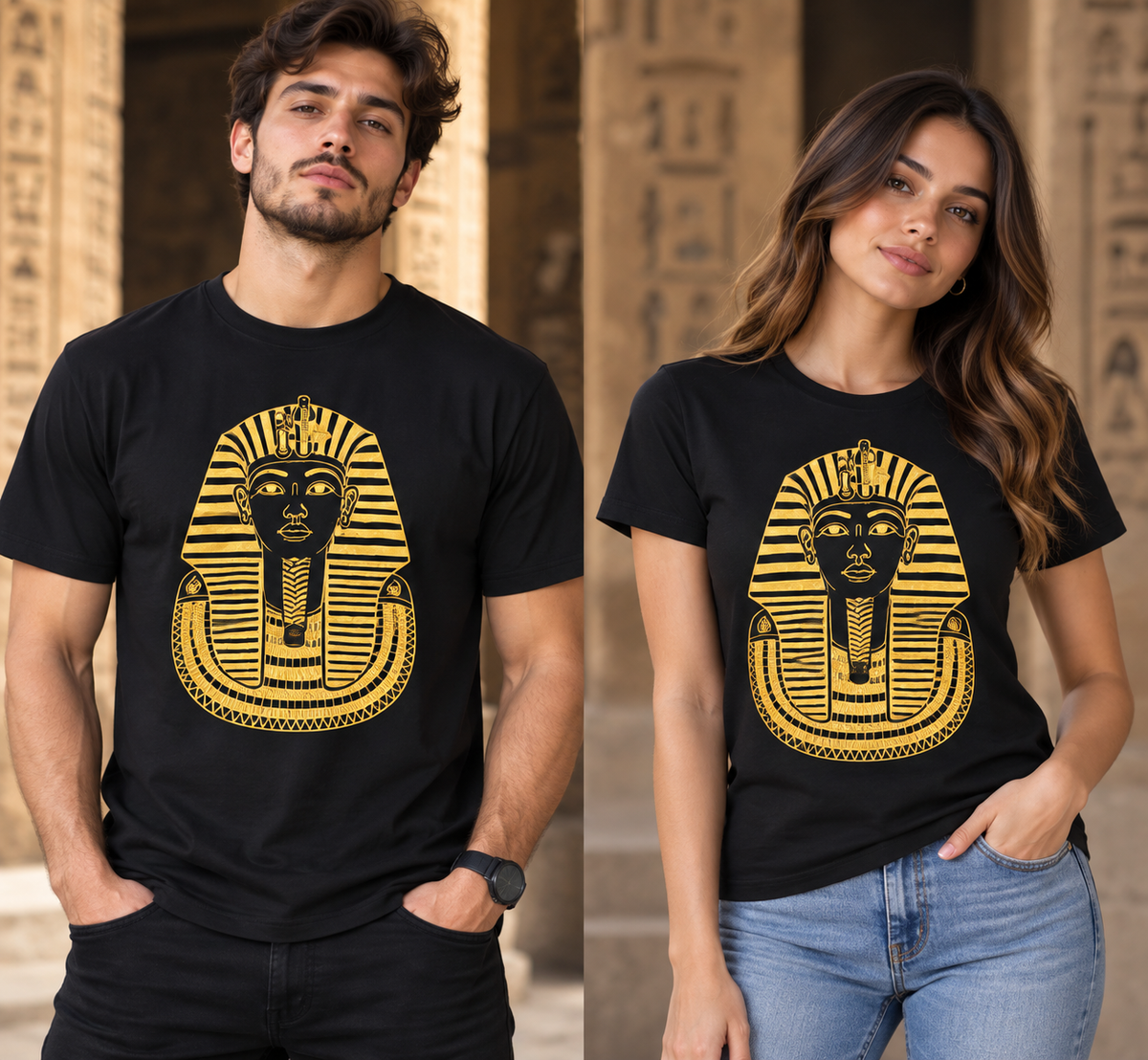 Camiseta Unisex de Algodón – Máscara de Tutankamón