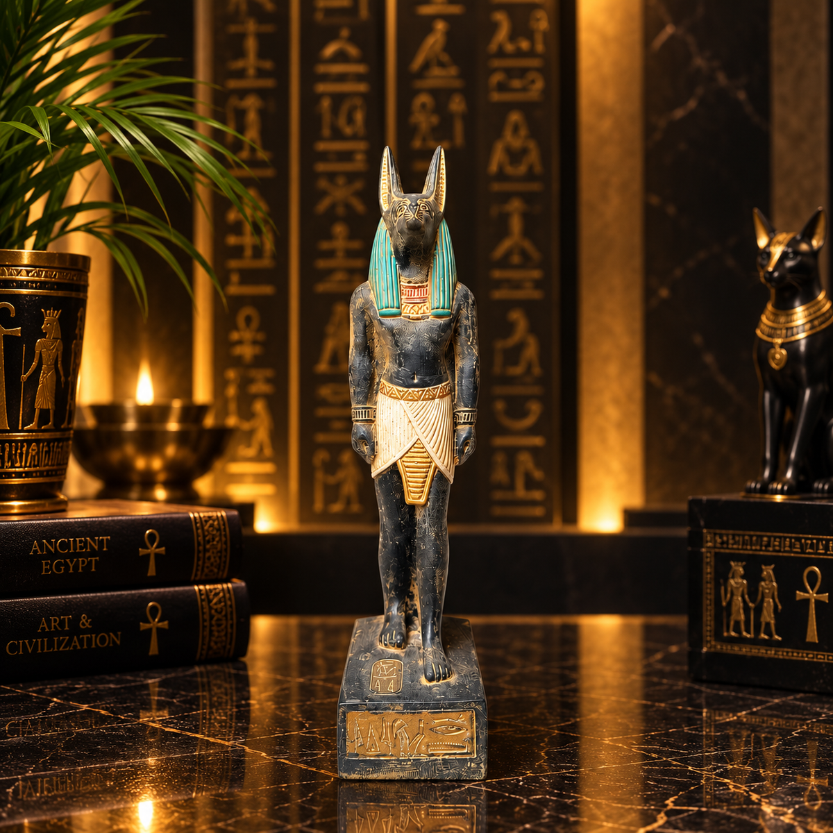 Estatua Escultural del Dios Anubis